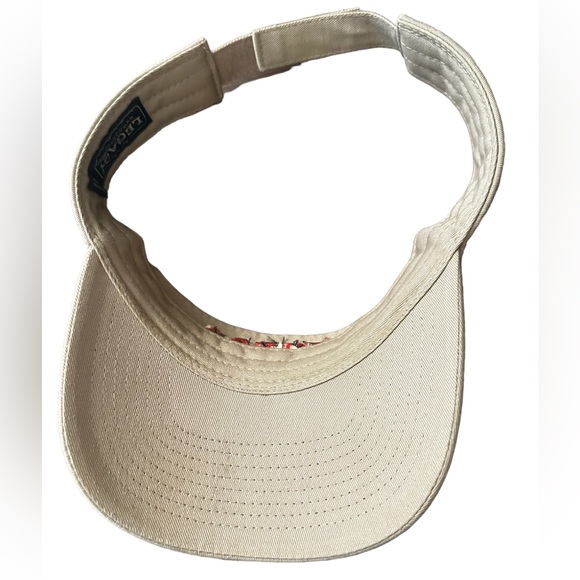 Davidson College Legacy Visor Velcro Strapback Tan / Red Adjustable OS - Picture 5 of 5